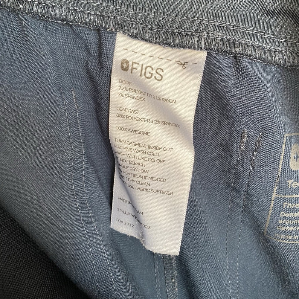 Figs Scrub Pants Women Size S  Blue Kade Double Cargo Pockets - Picture 6 of 6